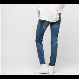 ZADIG & VOLTAIRE Sz 28 Love & Rock Embroidered On Waistband Light Wash Jeans